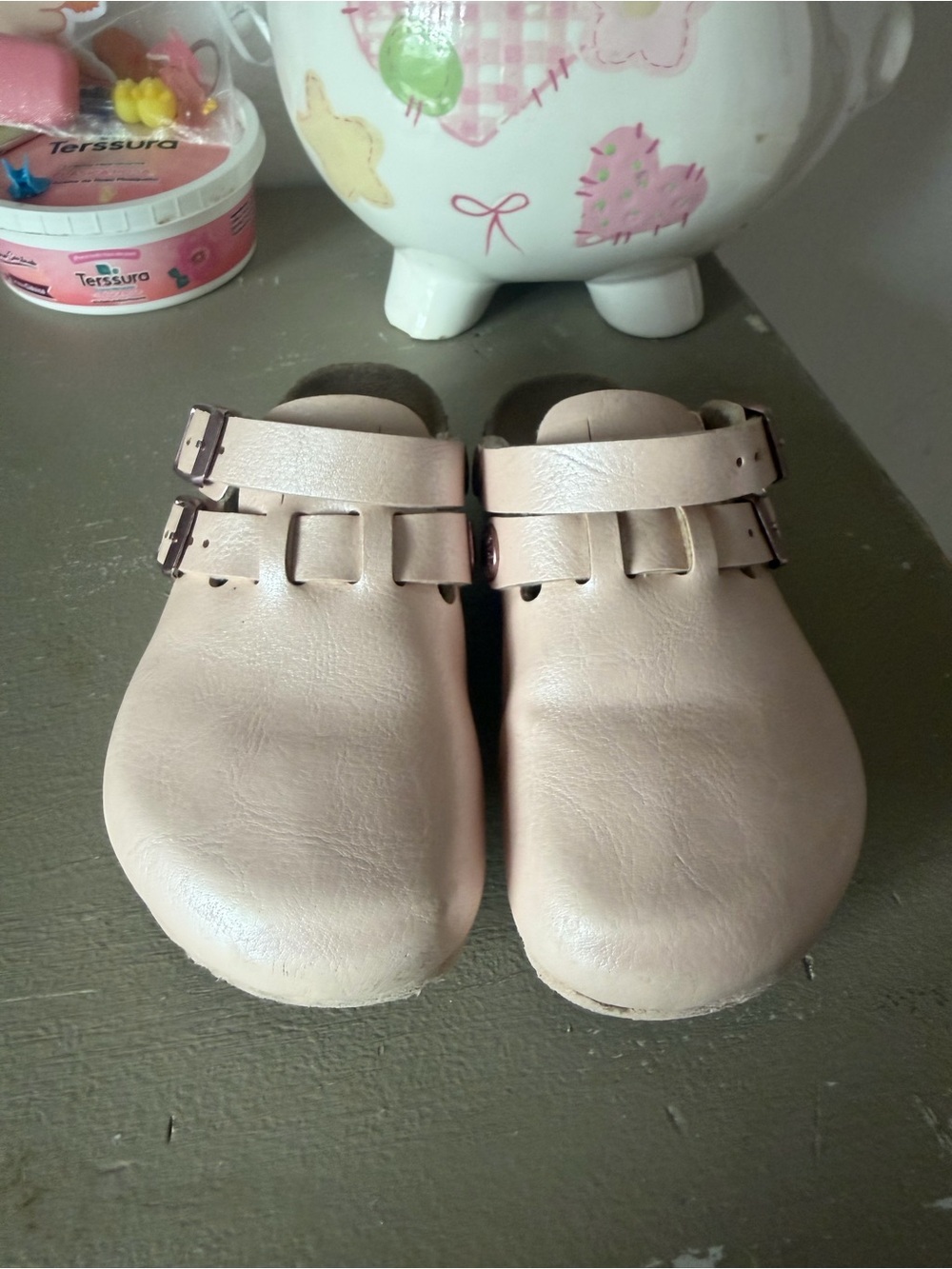 Birkenstock Kids Pale Pink Leather Buckle Clogs - Picture 1 of 4
